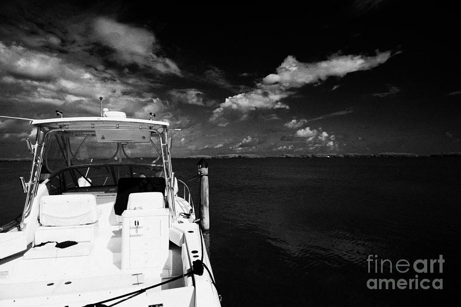 Sports Photograph - Wooden Jetty And Sports Boat Islamorada Florida Keys Usa #2 by Joe Fox