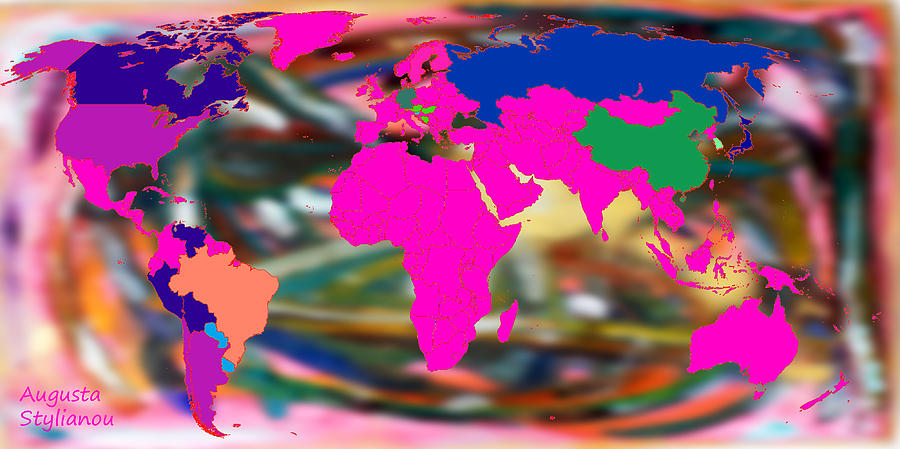 World Map and Human Life #5 Digital Art by Augusta Stylianou