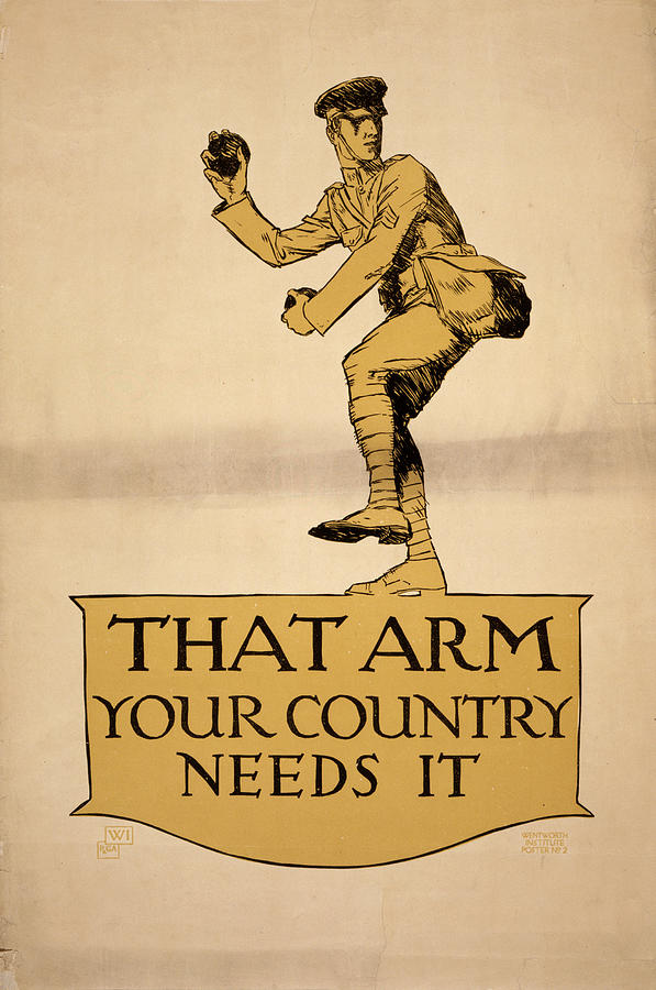 Baseball Painting - World War I Poster, 1918 #3 by Granger
