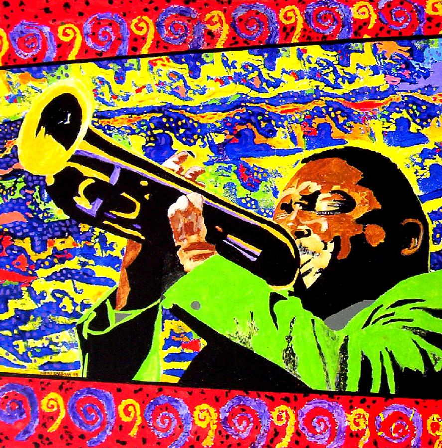 Wynton Marsalis plays Louis Armstrong Painting by Neal Barbosa