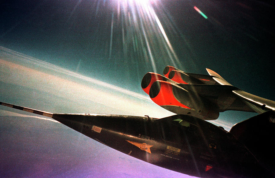 Space Photograph - X-15 Aircraft On A Boeing B-52 #2 by Nasa