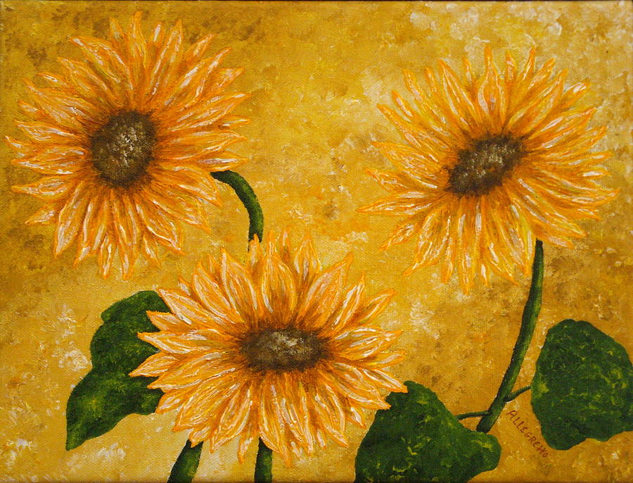 Vincent Van Gogh Painting - Yellow Daisies by Pamela Allegretto