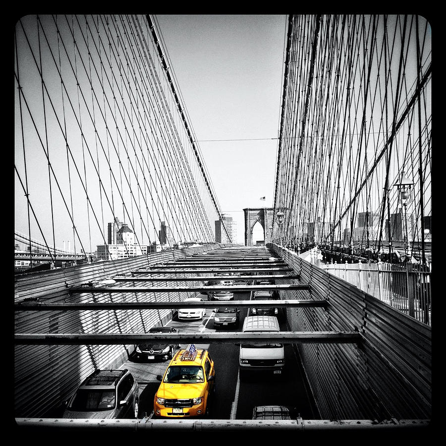 Brooklyn Bridge Photograph - Yellow #2 by Natasha Marco