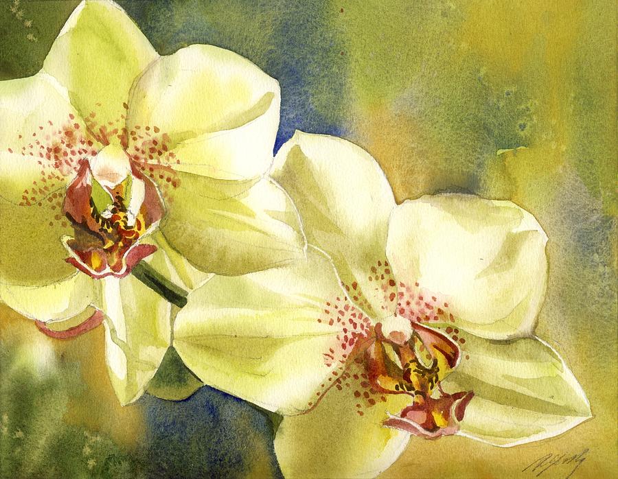 Yellow Orchids #2 Painting by Alfred Ng