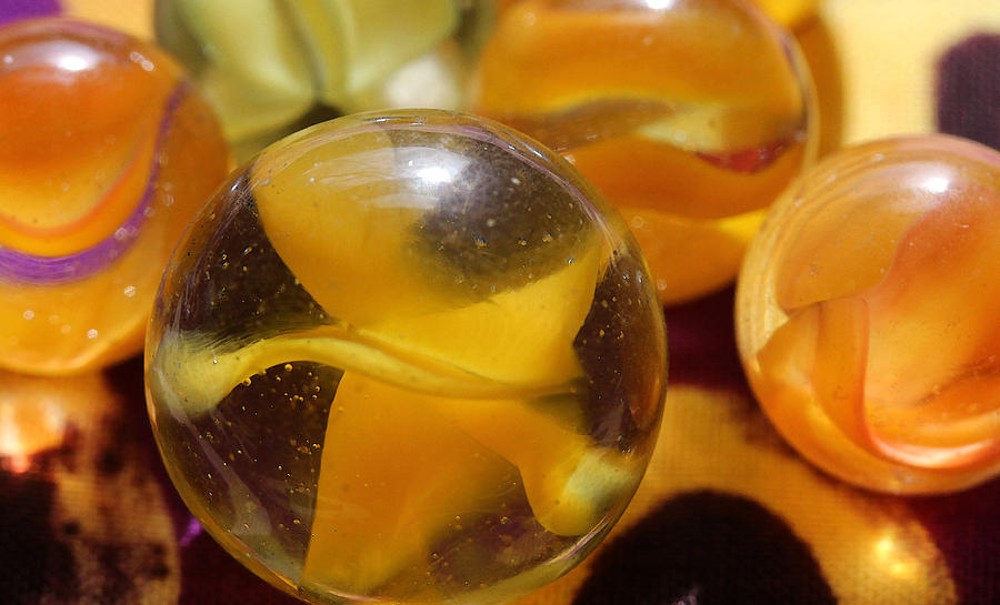 Yellow Marbles Photograph by Mary Bedy