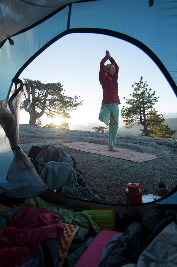 Yoga Outside Tent At Sunrise #2 Photograph by Lars Schneider - Fine Art  America