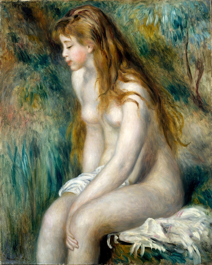 Young Girl Bathing #3 Painting by Pierre-Auguste Renoir