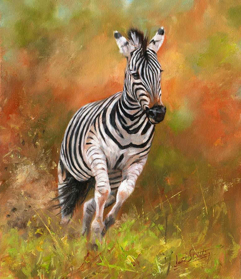 Animal Painting - Zebra #2 by David Stribbling