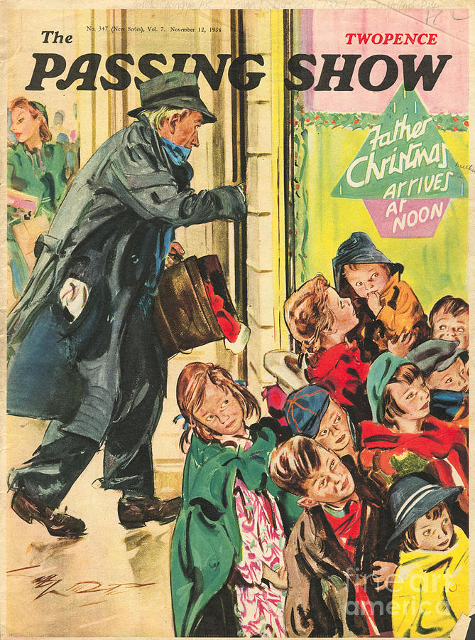 Christmas Drawing - 1930s,uk,the Passing Show,magazine Cover #20 by The Advertising Archives