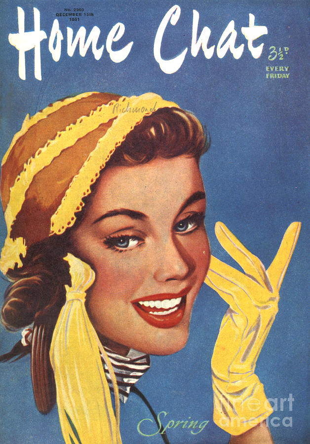 Spring Drawing - 1950s Uk Home Chat Magazine Cover #20 by The Advertising Archives