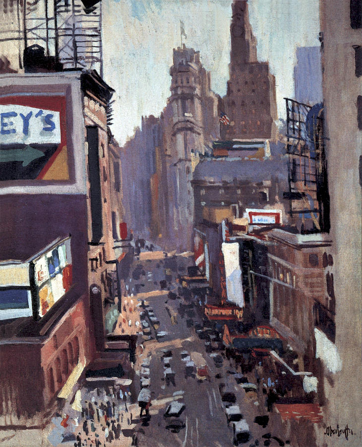 Times Square New York Painting by George Oberteuffer