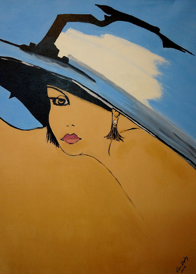 Big Blue Hat Painting by Nora Shepley