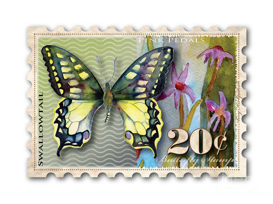 Butterfly Painting - 20 Cent Butterfly Stamp by Amy Kirkpatrick