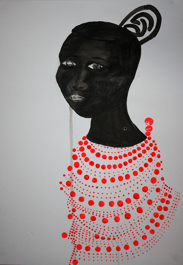 Dinka Bride - South Sudan #20 Painting by Gloria Ssali