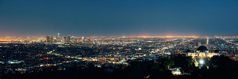 Los Angeles at night #20 Photograph by Songquan Deng