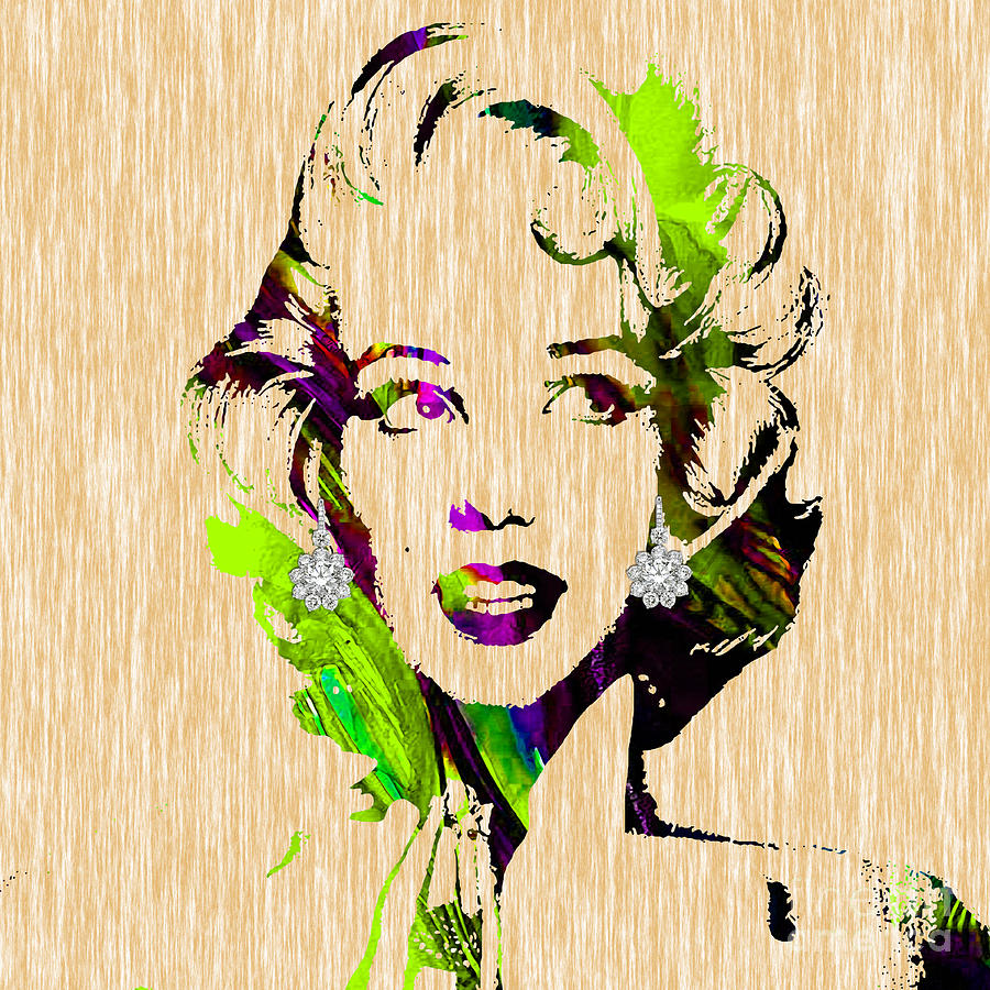 Marilyn Monroe Diamond Earring Collection #20 Mixed Media by Marvin Blaine