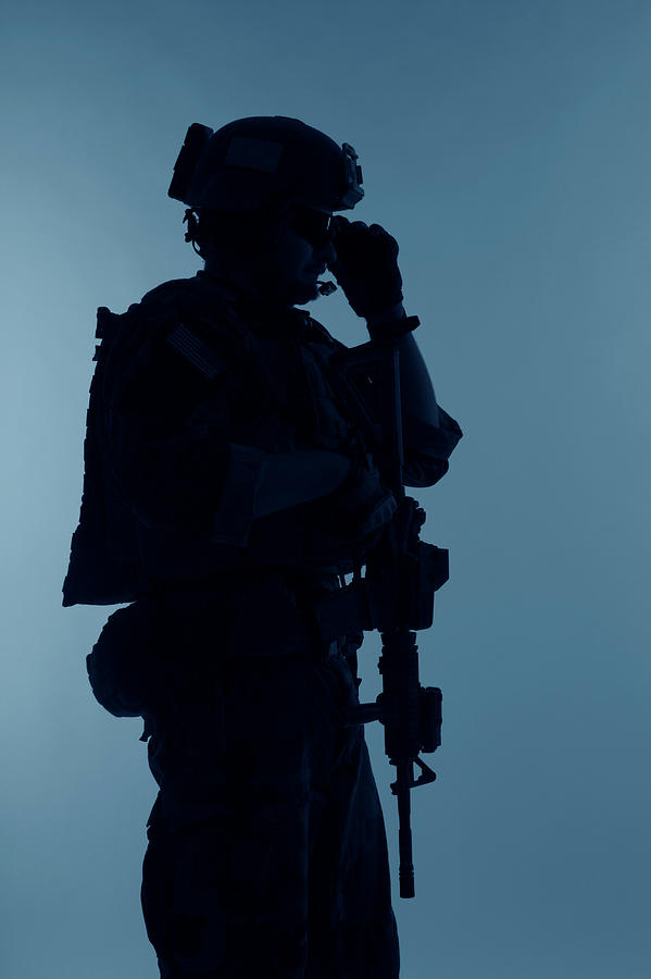 Silhouette Of A U.s. Marine Corps #20 Photograph by Oleg Zabielin