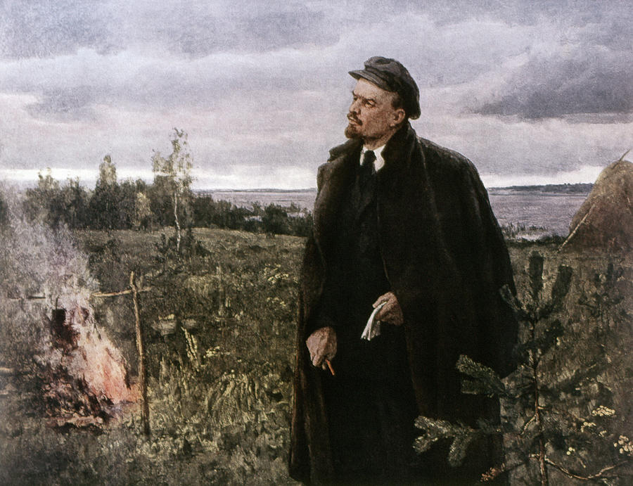 Vladimir Lenin in 1917 Painting by Granger