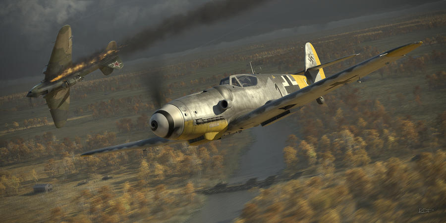 Wwii Digital Art - Bf109 -- 200 by Robert D Perry