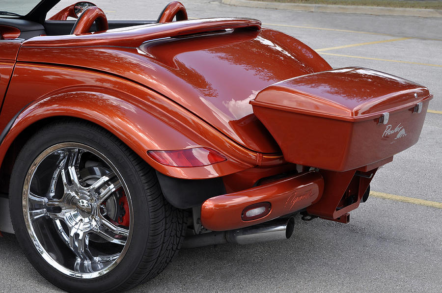 Car Photograph - 2001 Customized American Plymouth Prowler Car Trunk by Sally Rockefeller