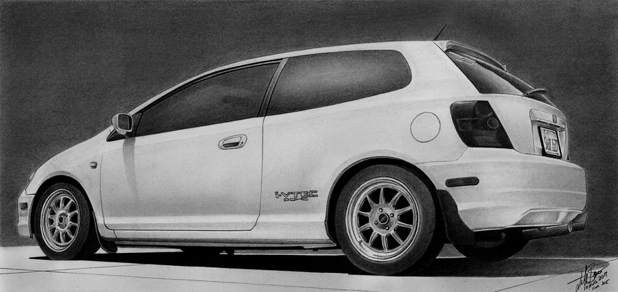 2002 Honda Civic Drawing By Lyle Brown Pixels