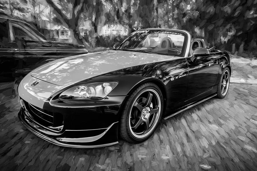2004 Honda S2000 Roadster Painted BW  Photograph by Rich Franco