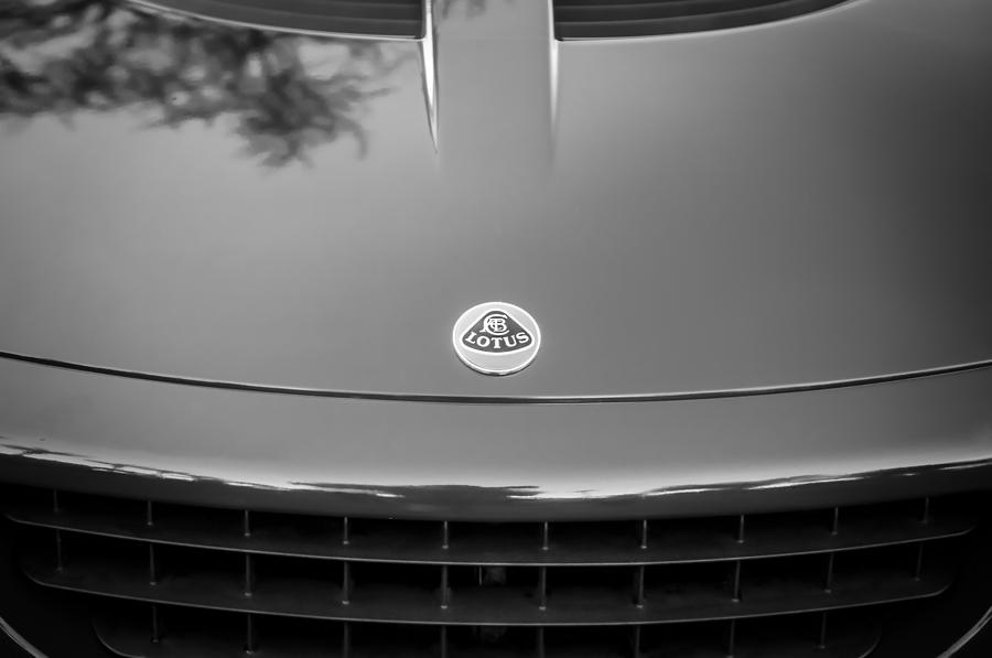 2006 Lotus Grille Emblem -0012bw Photograph by Jill Reger