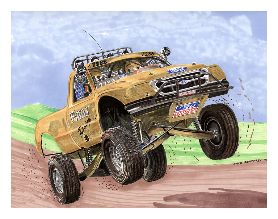 2007 Ford F-150 Off Road Racing  Painting by Jack Pumphrey