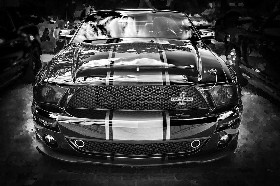 2007 Ford Mustang Convertible BW Photograph by Rich Franco
