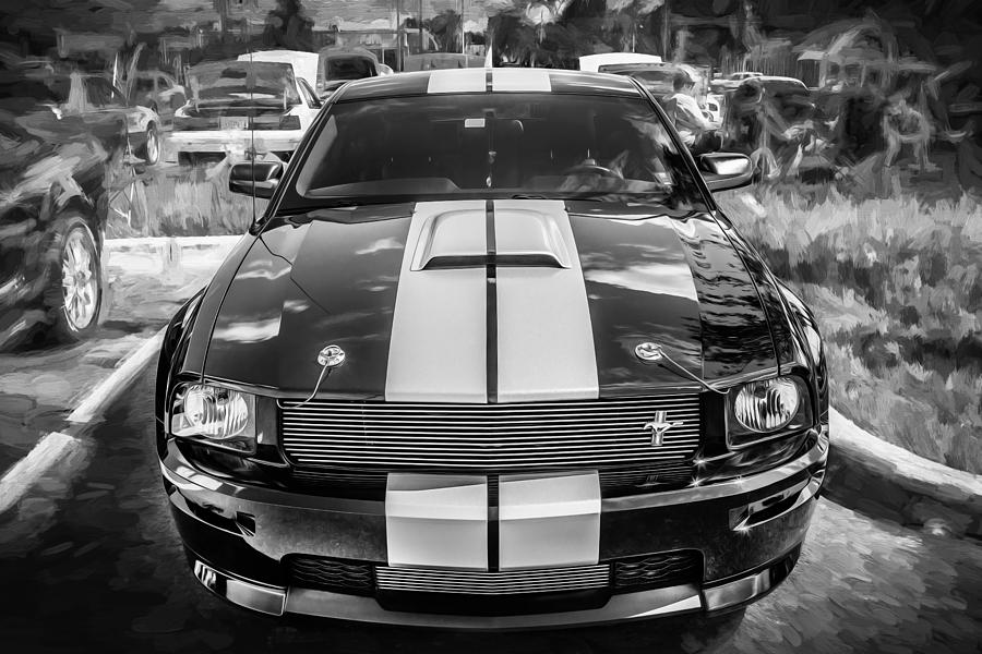 2007 Ford Mustang Shelby GT500 Painted BW  Photograph by Rich Franco