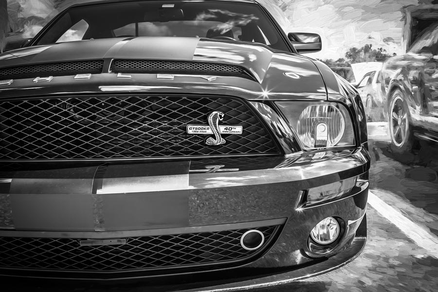 2008 Ford Shelby Mustang GT500 KR Painted BW  Photograph by Rich Franco