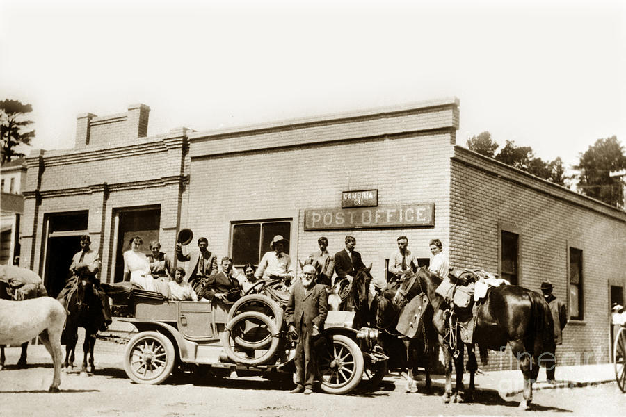 Cambria Photograph - Cambria Post Office San Luis Obispo County Cal. Calif circa 1910 by Monterey County Historical Society