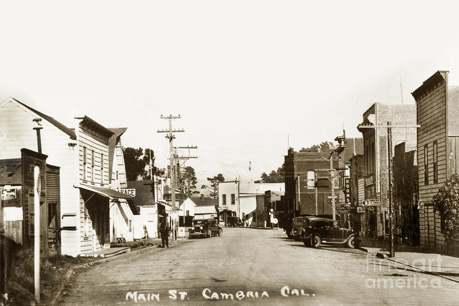 Main Street Photograph - 2011-007-0010 Main Street Cambria San Luis Obispo County Circa 1920 by Monterey County Historical Society