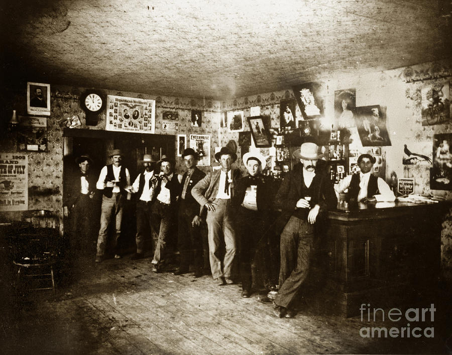 Beer Photograph - 2011-007-0012 Saloon Bartender behind the bar Cambria San Luis Obispo Co. 1903 by Monterey County Historical Society