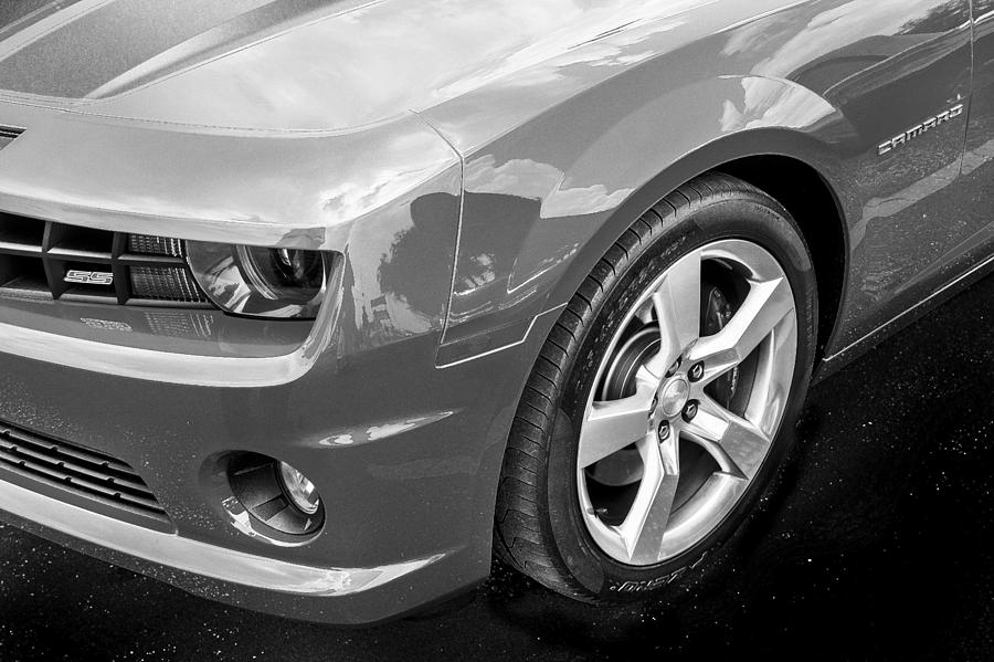 Transportation Photograph - 2012 Chevy Camaro SS BW by Rich Franco