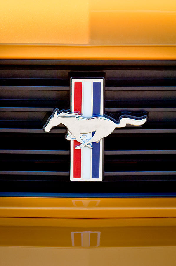Car Photograph - 2012 Ford Mustang Boss 302 Grille Emblem by Jill Reger