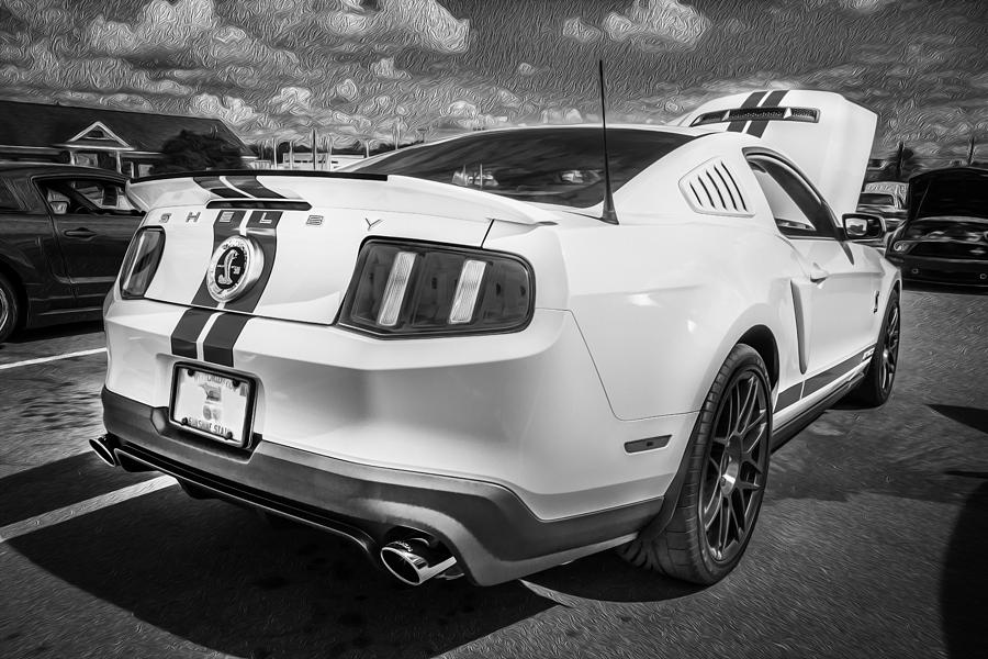 2012 Ford Shelby Mustang GT500 Painted BW Photograph by Rich Franco