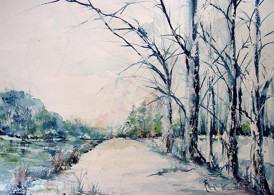 2012 Winter Trees Painting by Robin Miller-Bookhout