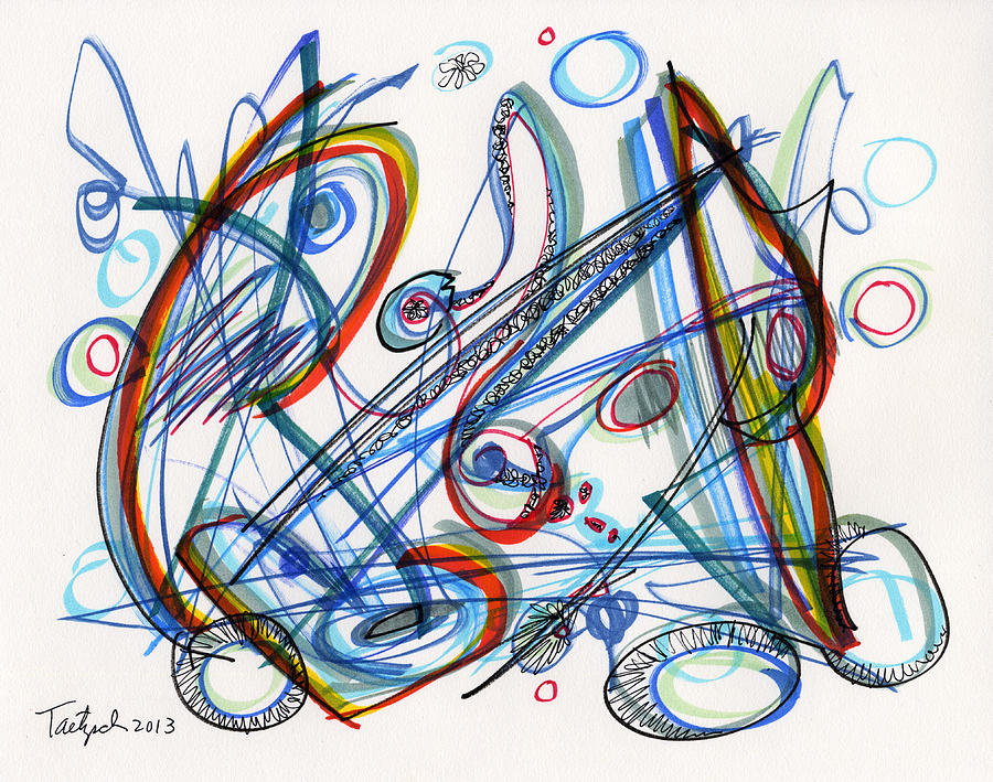 2013 Abstract Drawing #12 Drawing by Lynne Taetzsch