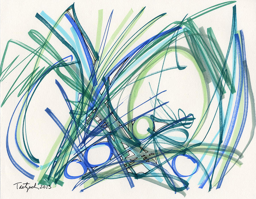 2013 Abstract Drawing #8 Drawing by Lynne Taetzsch
