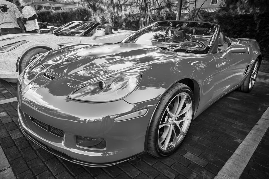2013 Corvette Anniversary 427 Painted BW   Photograph by Rich Franco