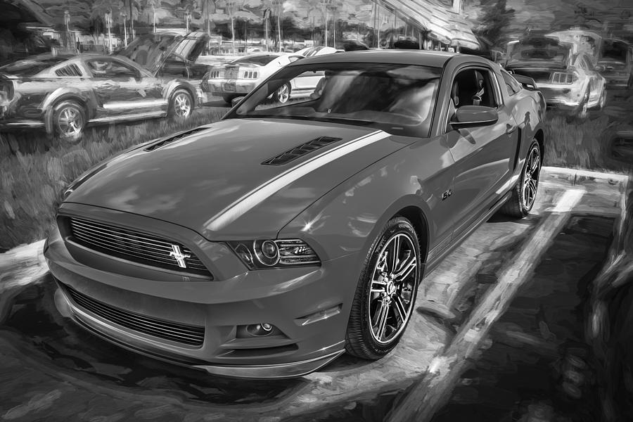 2013 Ford Mustang GT CS Painted BW Photograph by Rich Franco