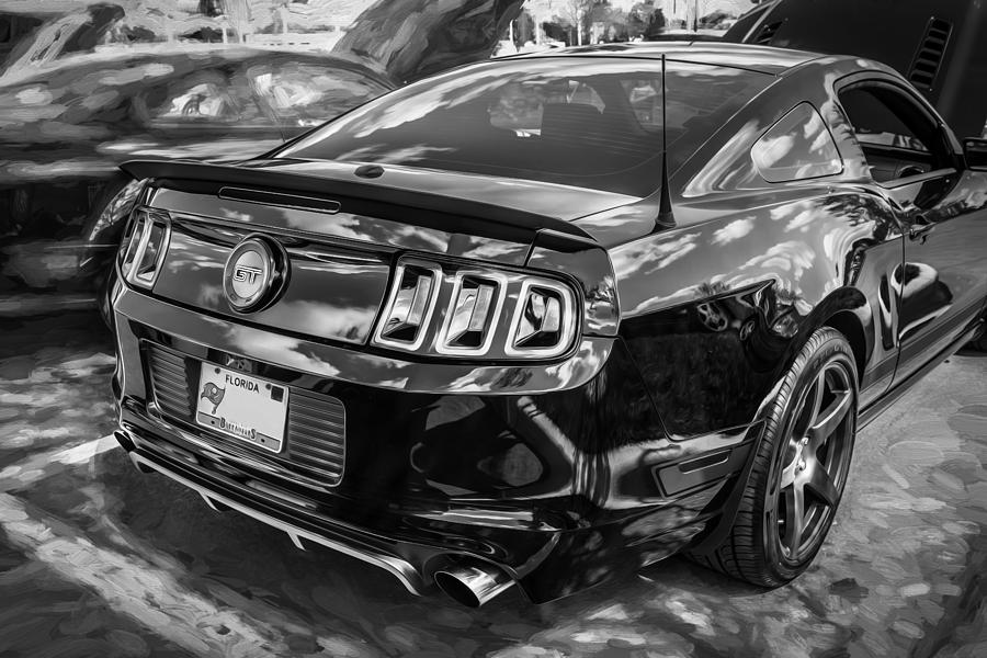 2013 Ford Shelby Boss 302 Coyote Mustang Painted BW  Photograph by Rich Franco