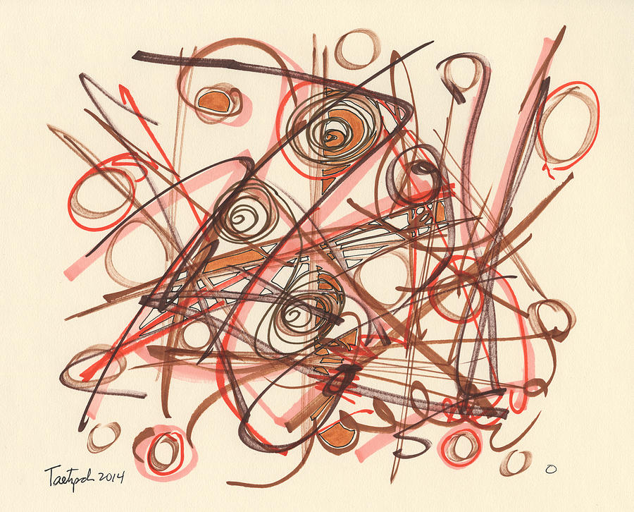 2014 Abstract Drawing #10 Drawing by Lynne Taetzsch
