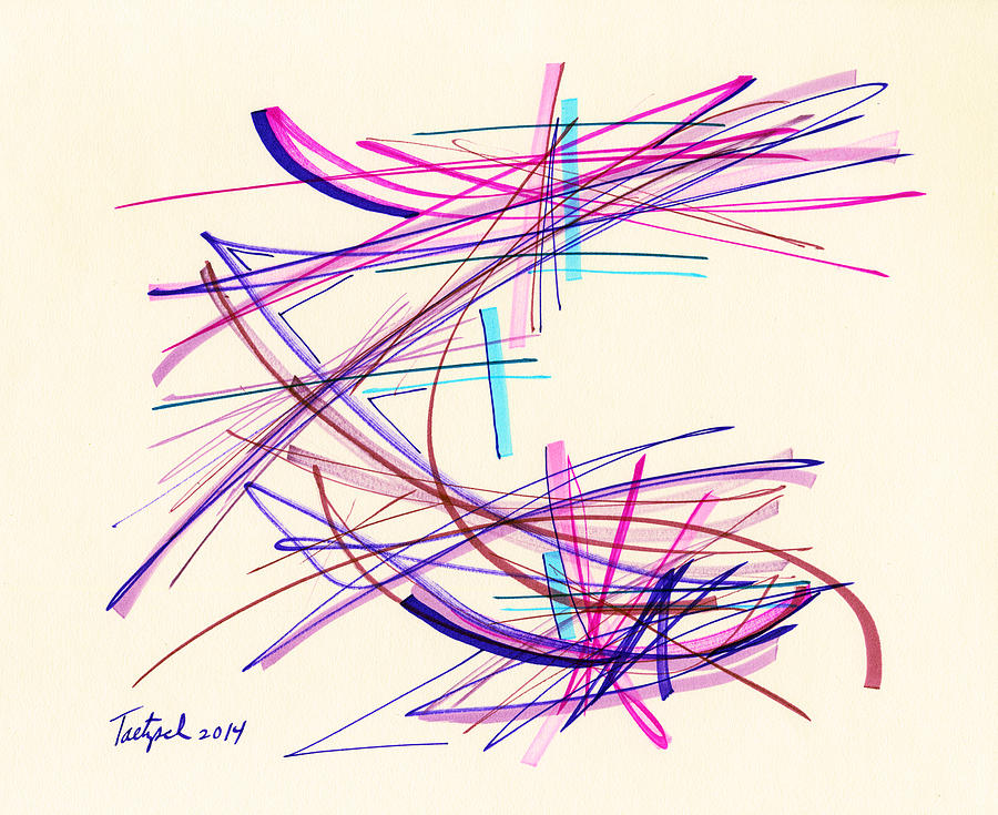2014 Abstract Drawing #11 Drawing by Lynne Taetzsch