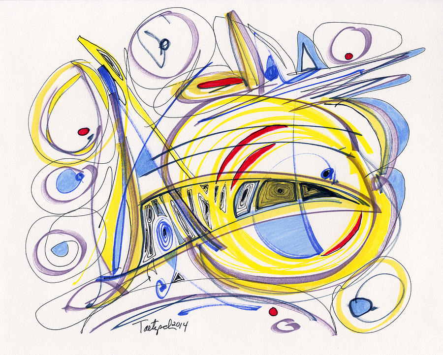 2014 Abstract Drawing #2 Drawing by Lynne Taetzsch