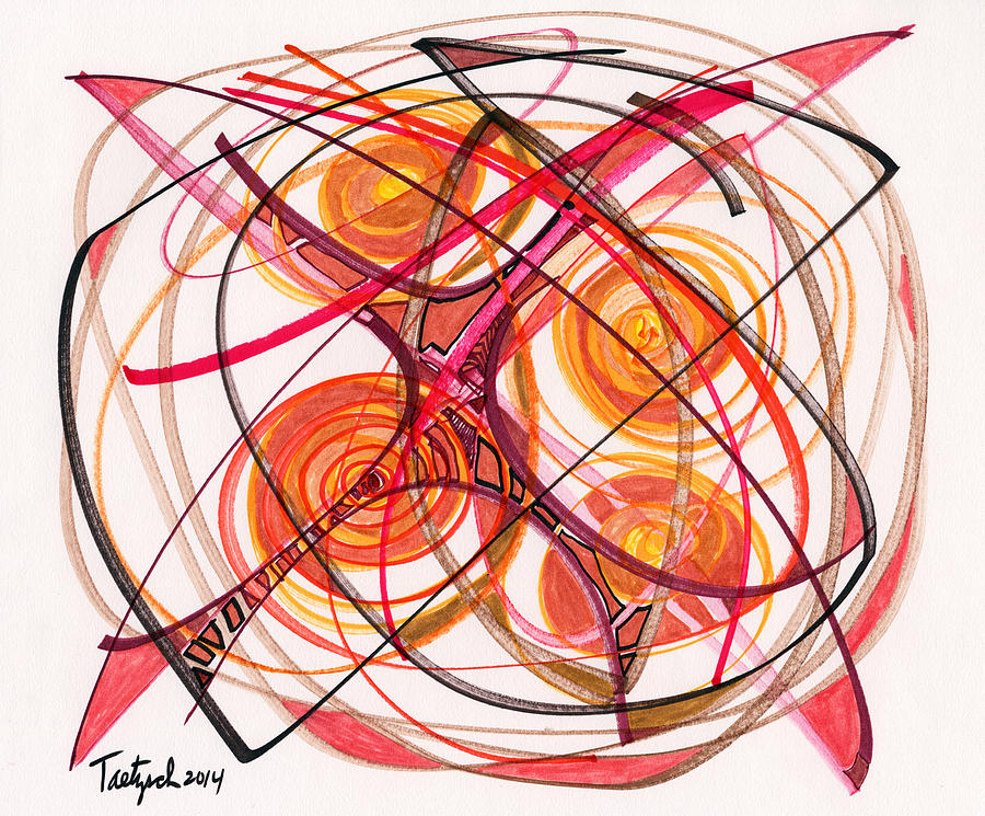 2014 Abstract Drawing #5 Drawing by Lynne Taetzsch
