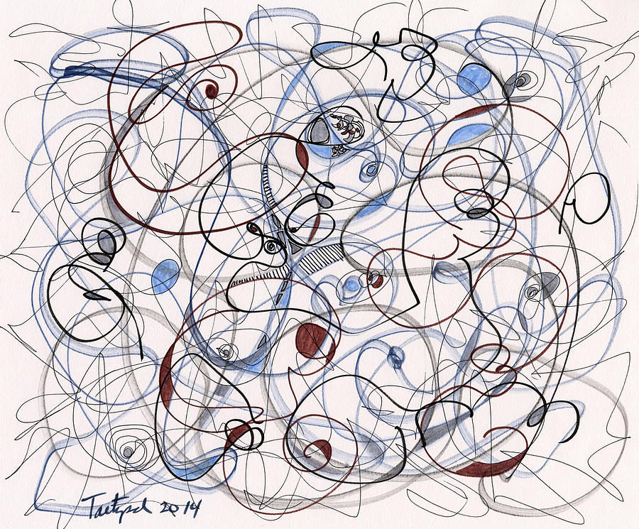 2014 Abstract Drawing #6 Drawing by Lynne Taetzsch