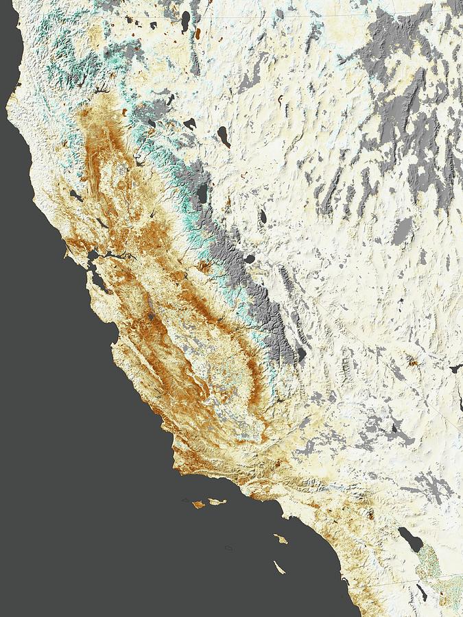 2014 California Drought Photograph by Nasa Earth Observatory