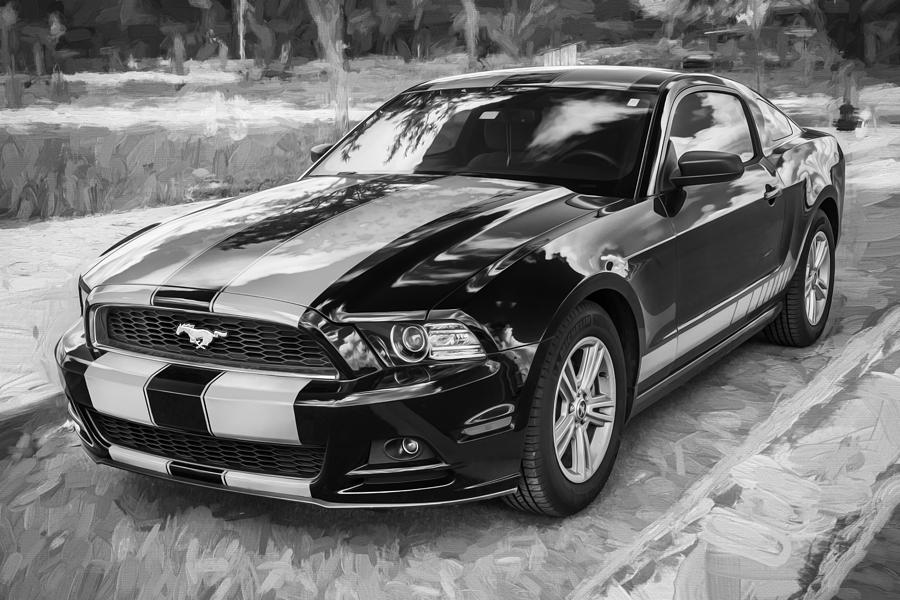 2014 Ford Mustang Painted BW    Photograph by Rich Franco